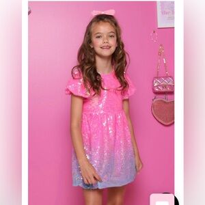 Lola & the Boys Bubble Gum Shimmer Sequin Dress. Worn once for a performance!